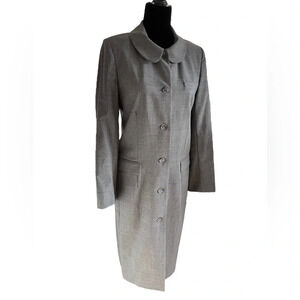 Rebecca Taylor Long Gray Wool Blend Dress Coat Jacket 8